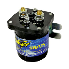 STINGER terminal detail displaying heavy-duty studs and clear labeling for secure connections