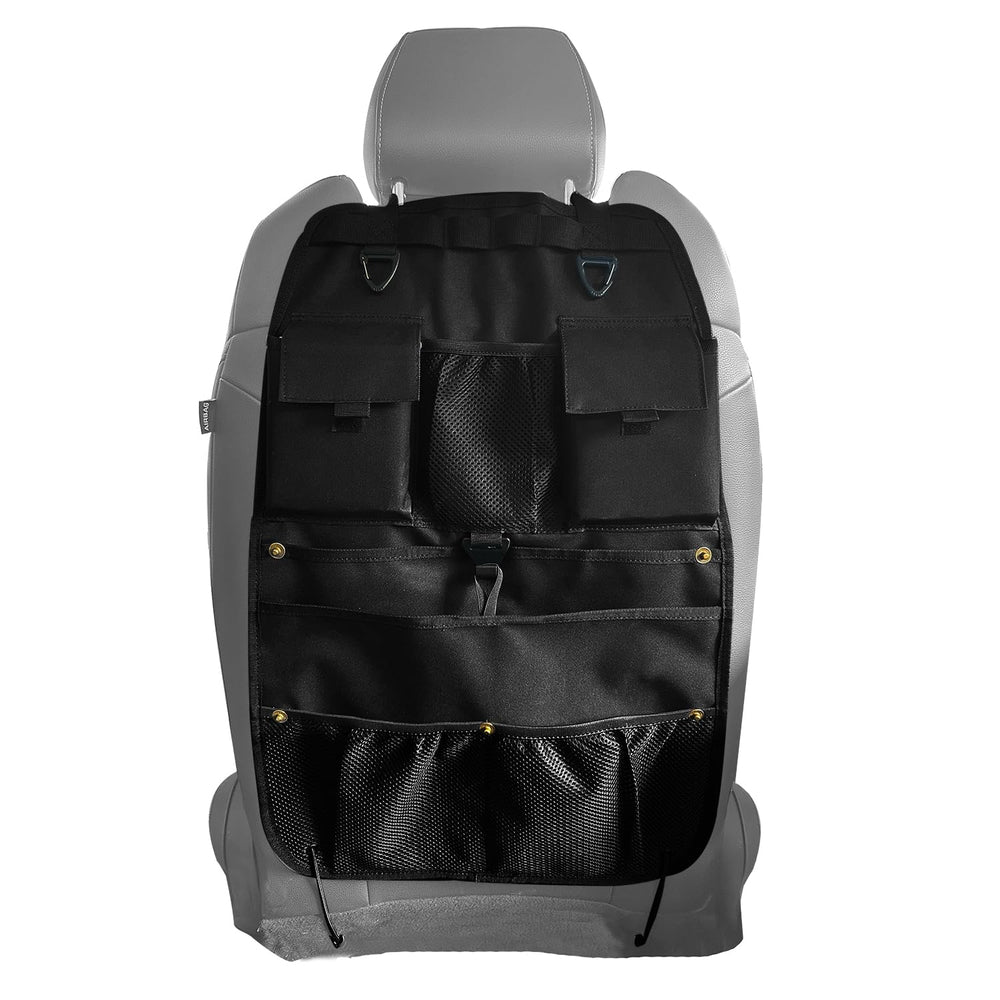 STOLCA front view showing all pockets and clean organization benefit