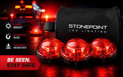 StonePoint closeup of magnetic base securing beacon, improving attachment safety