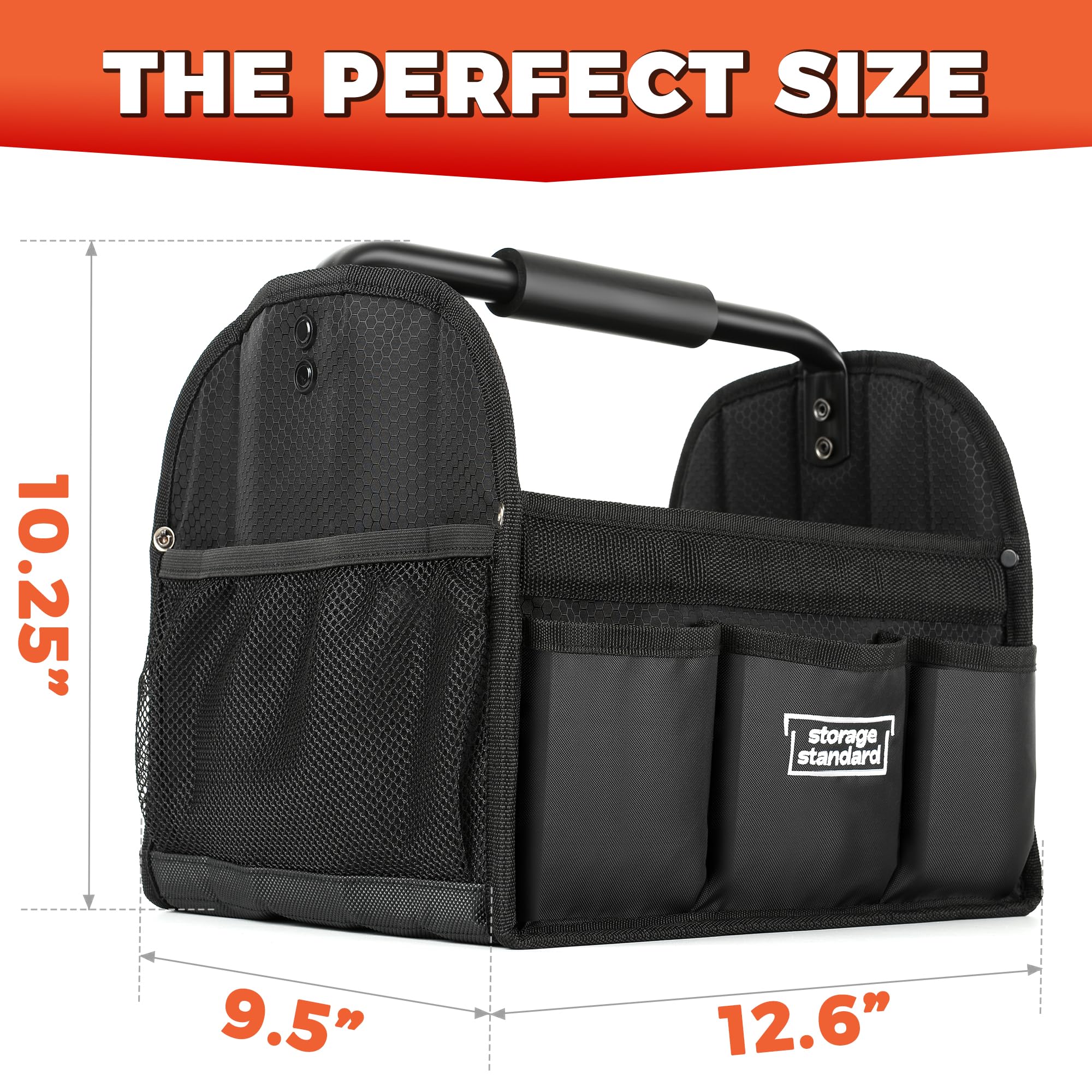 Storage Standard side mesh pocket holding brush — secure accessible storage