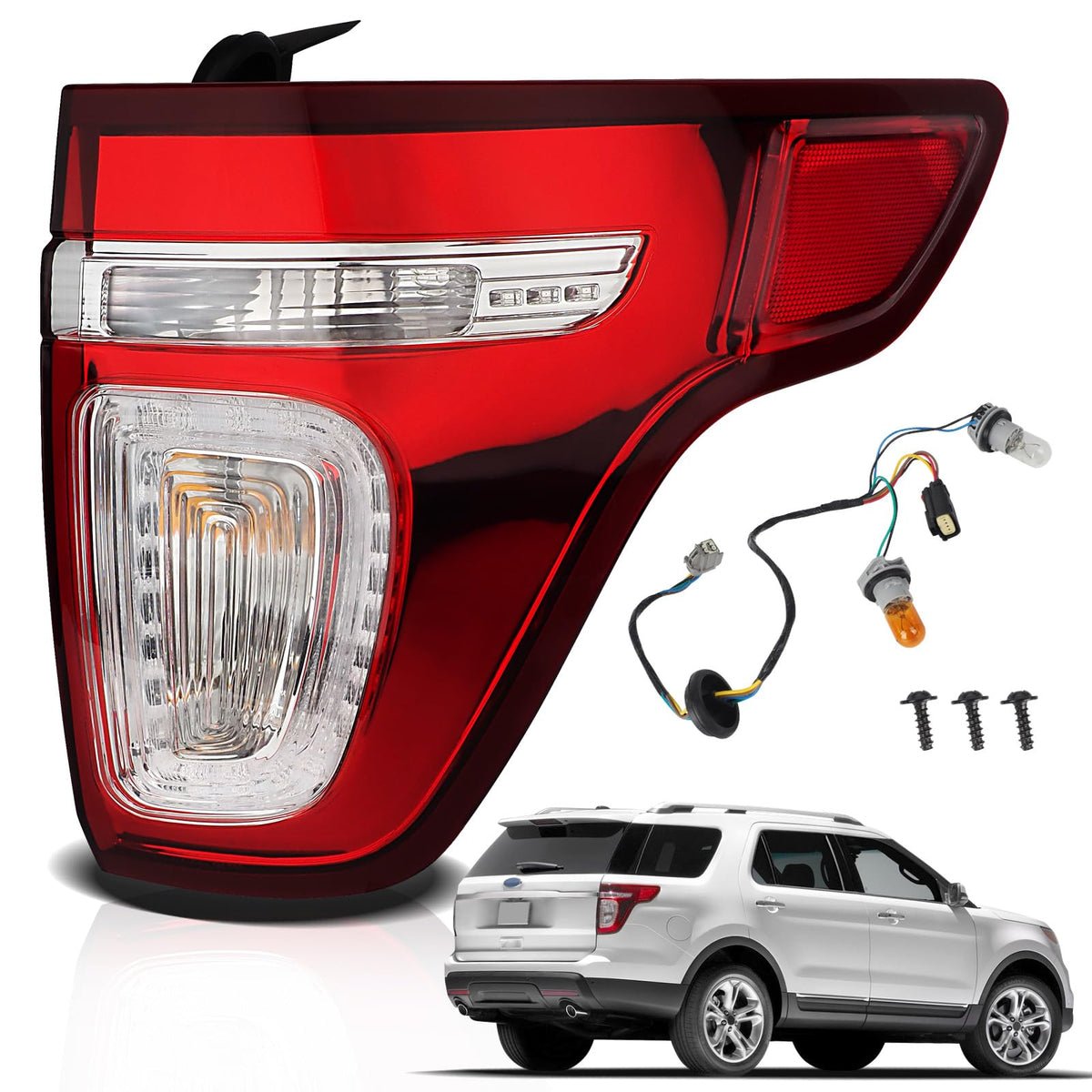 STRAUTOS front view tail light assembly showing OEM fit and finish benefit