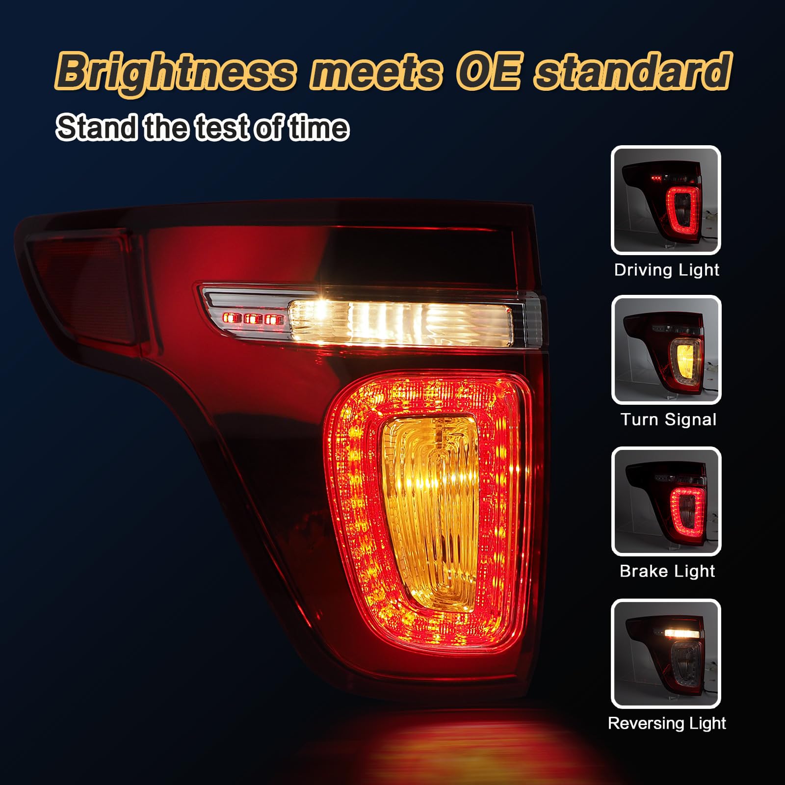 STRAUTOS tail light installed on 2013 Ford Explorer demonstrating OEM fit