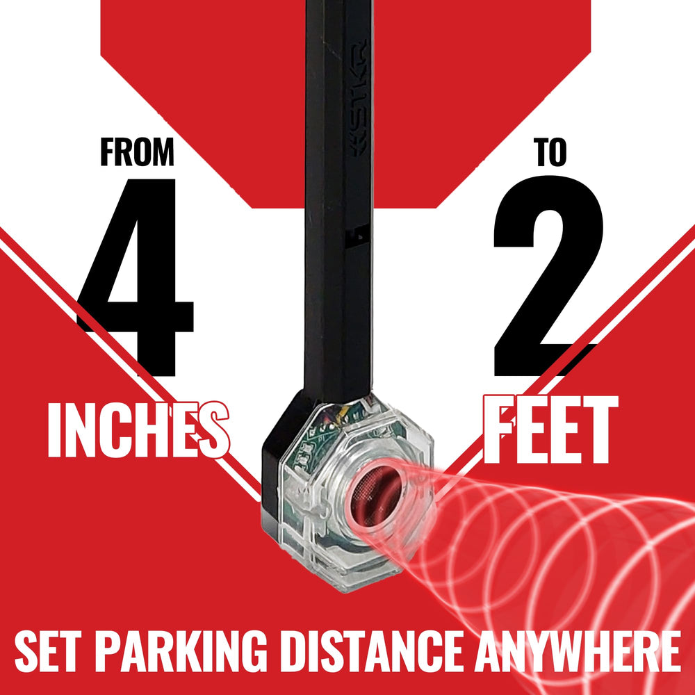 Striker LED color display closeup showing green yellow red alerts for safer parking