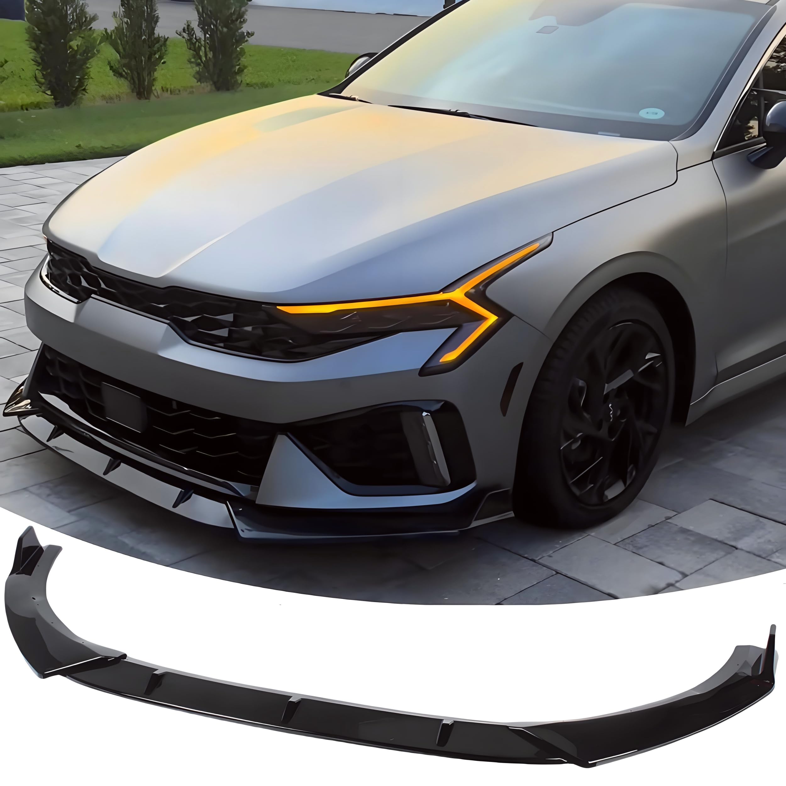 Sts.Ev01 front view on KIA K5 showing sportier lower profile and improved curb appeal