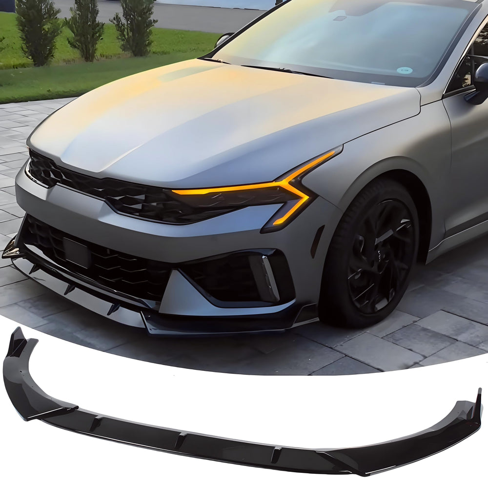 Sts.Ev01 front view on KIA K5 showing sportier lower profile and improved curb appeal