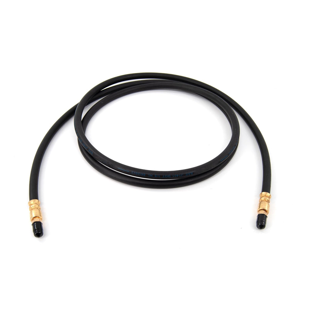Sturdy Built front view of 7ft DOT brake hose showing full length and fittings for easy replacement