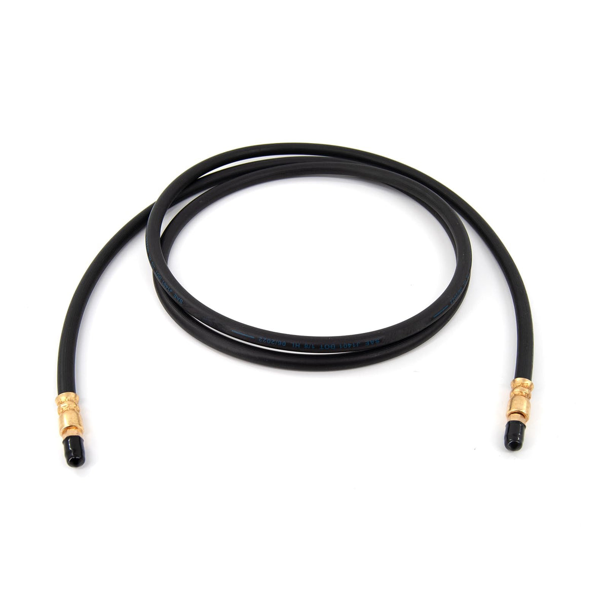 Sturdy Built front view of 7ft DOT brake hose showing full length and fittings for easy replacement