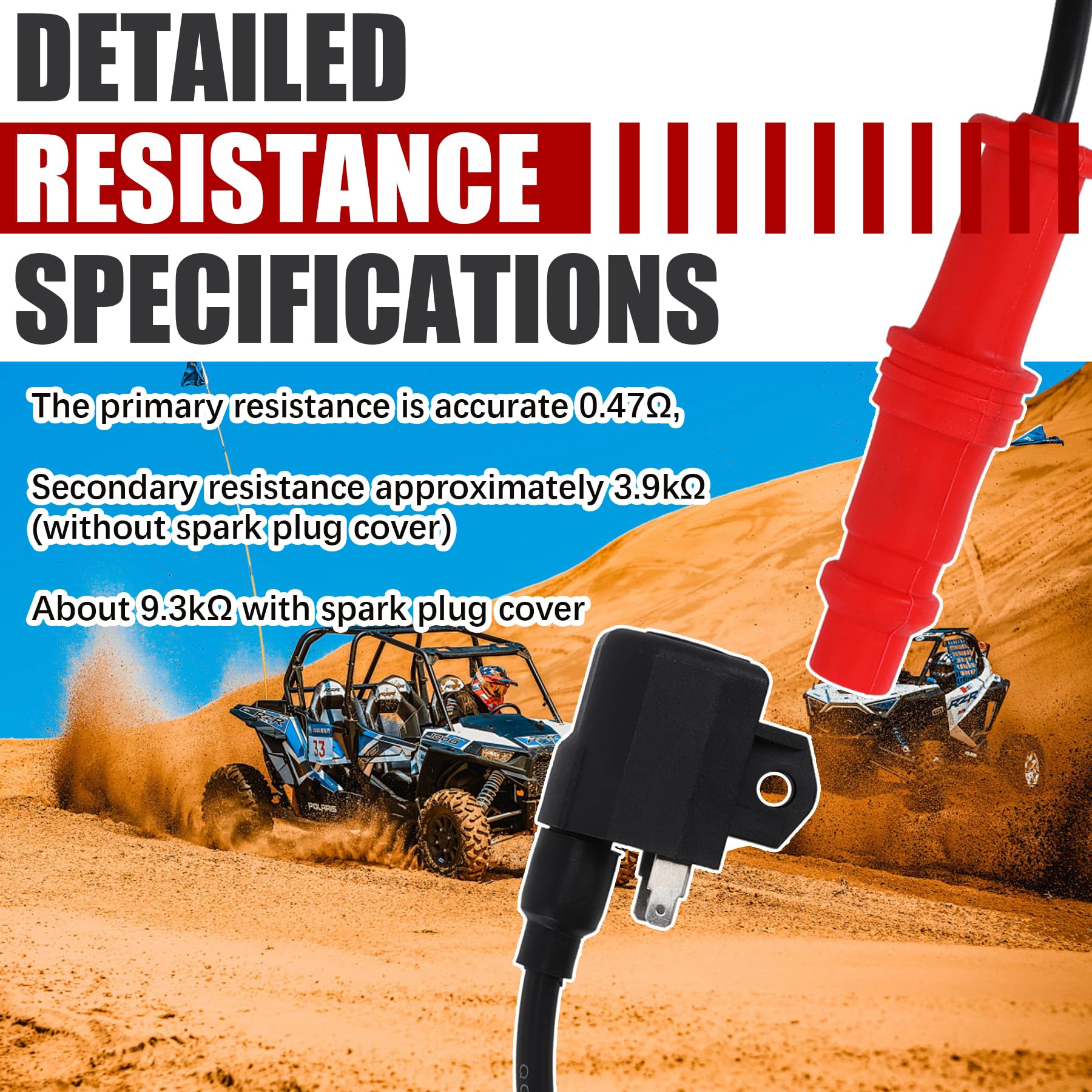 Stylemafia coil and spark plug beside ruler showing compact size for easy installation