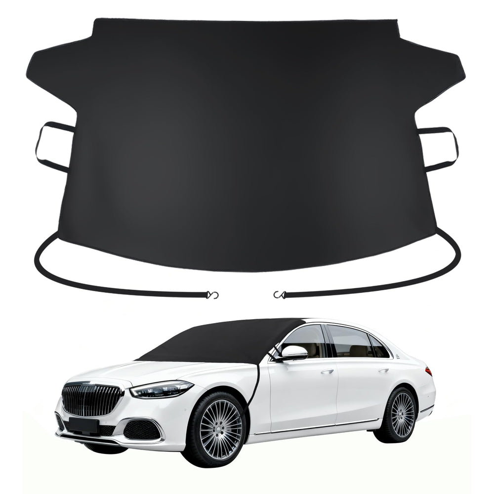 Subody Cldkz front view showing full windshield cover protecting car from snow