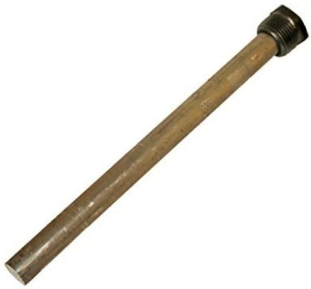 Suburban anode rod front view showing 9-inch length and easy-install benefit