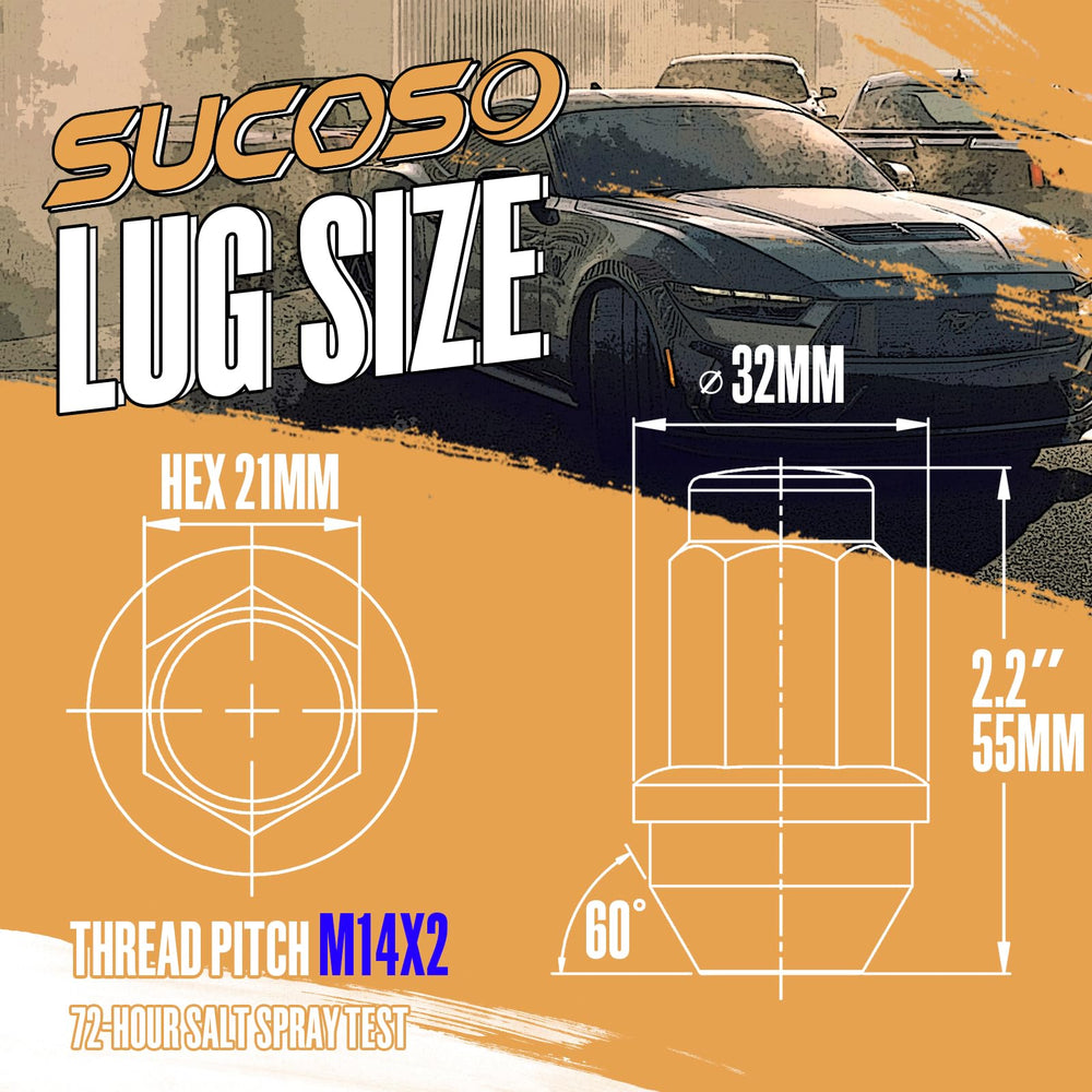 SUCOSO close-up of M14x2.0 threads for precise, reliable engagement