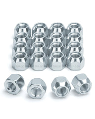 SUCOSO lug nuts front view showing chrome finish and cone seat benefit corrosion resistance