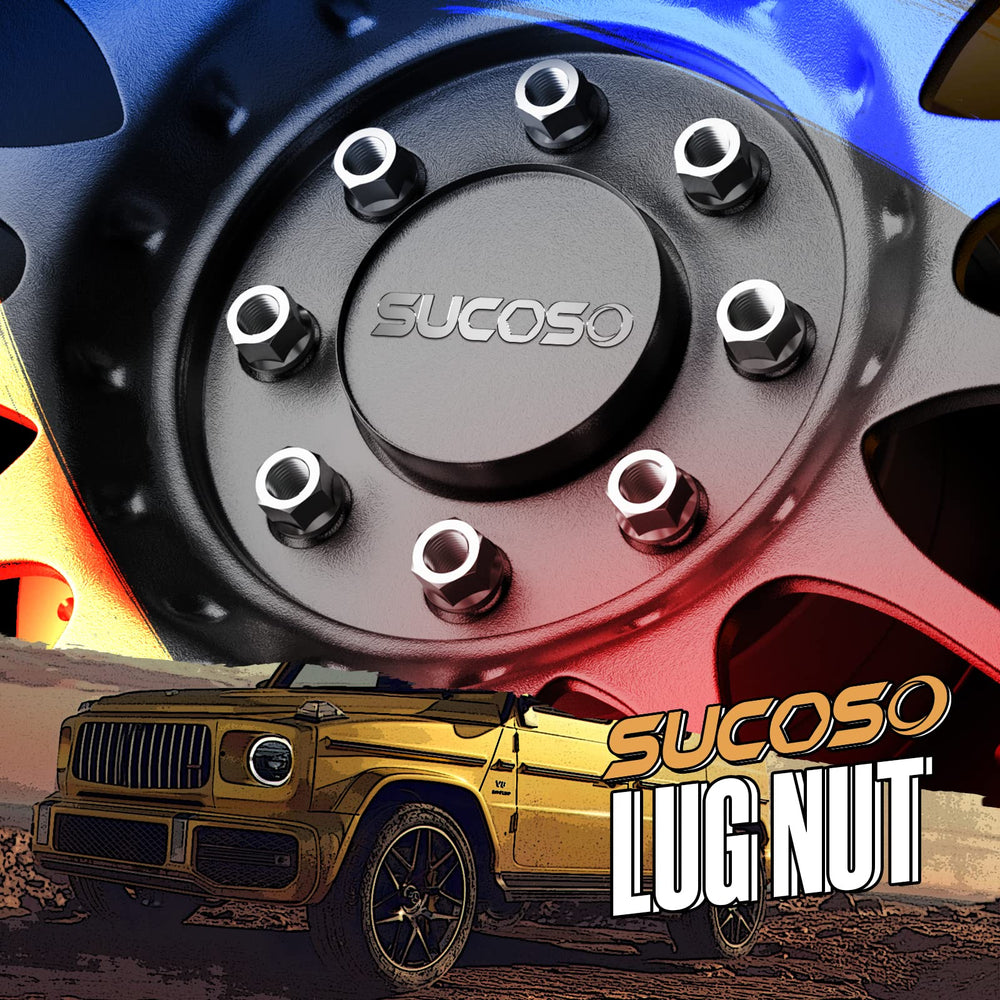 SUCOSO lug nuts installed on Silverado wheel demonstrating secure fit
