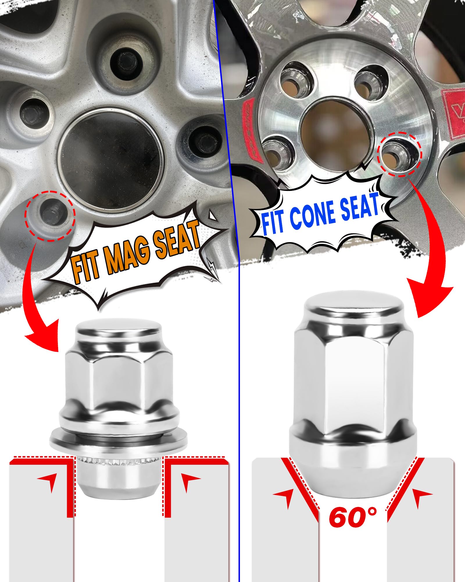 SUCOSO lug nuts installed on Toyota Tacoma wheel demonstrating direct-fit benefit