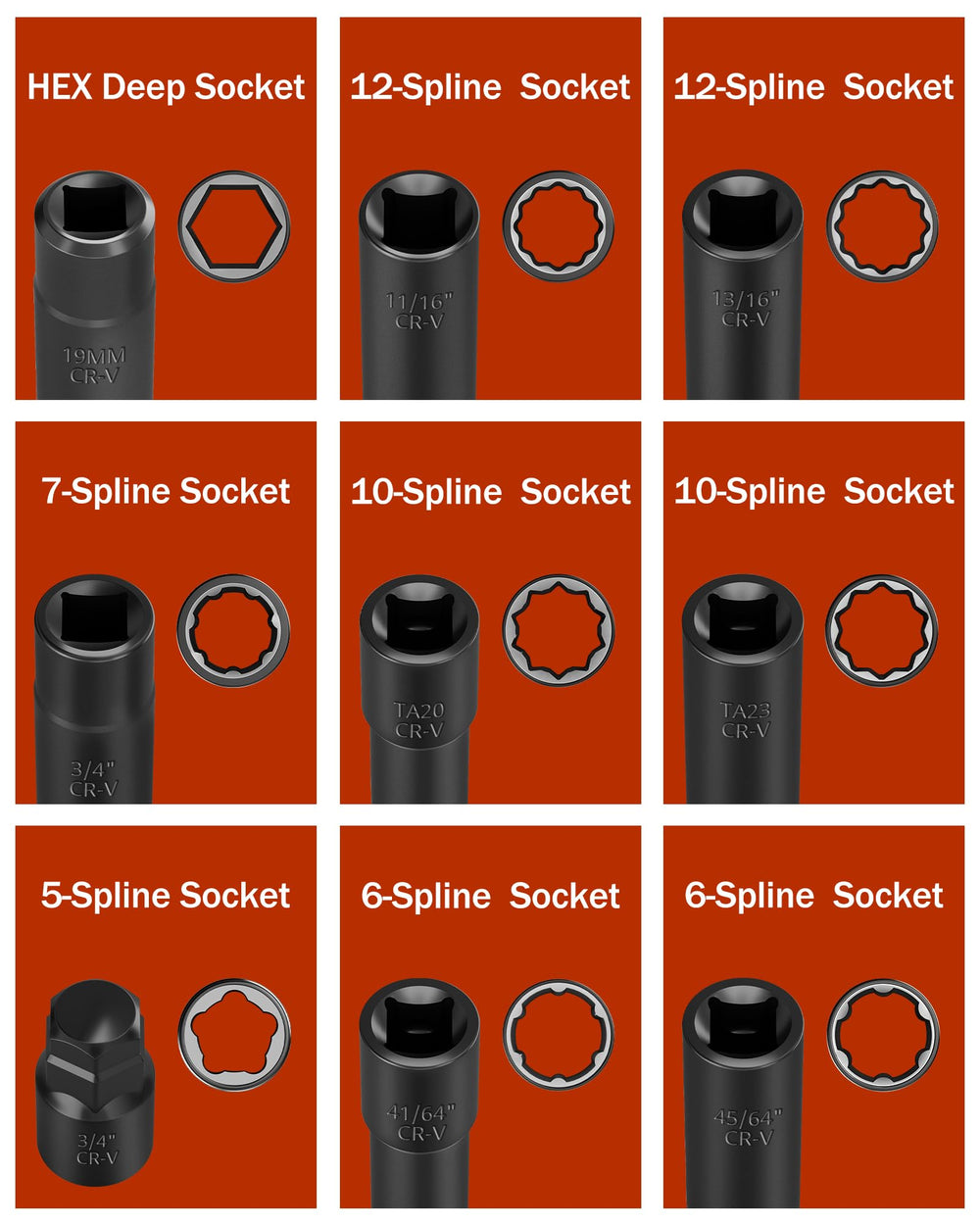 SUCOSO socket close-up highlighting CR-V finish and durable black coating benefit