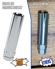 SUCOSO spline end detail showing 10-spline cavity for secure nut engagement
