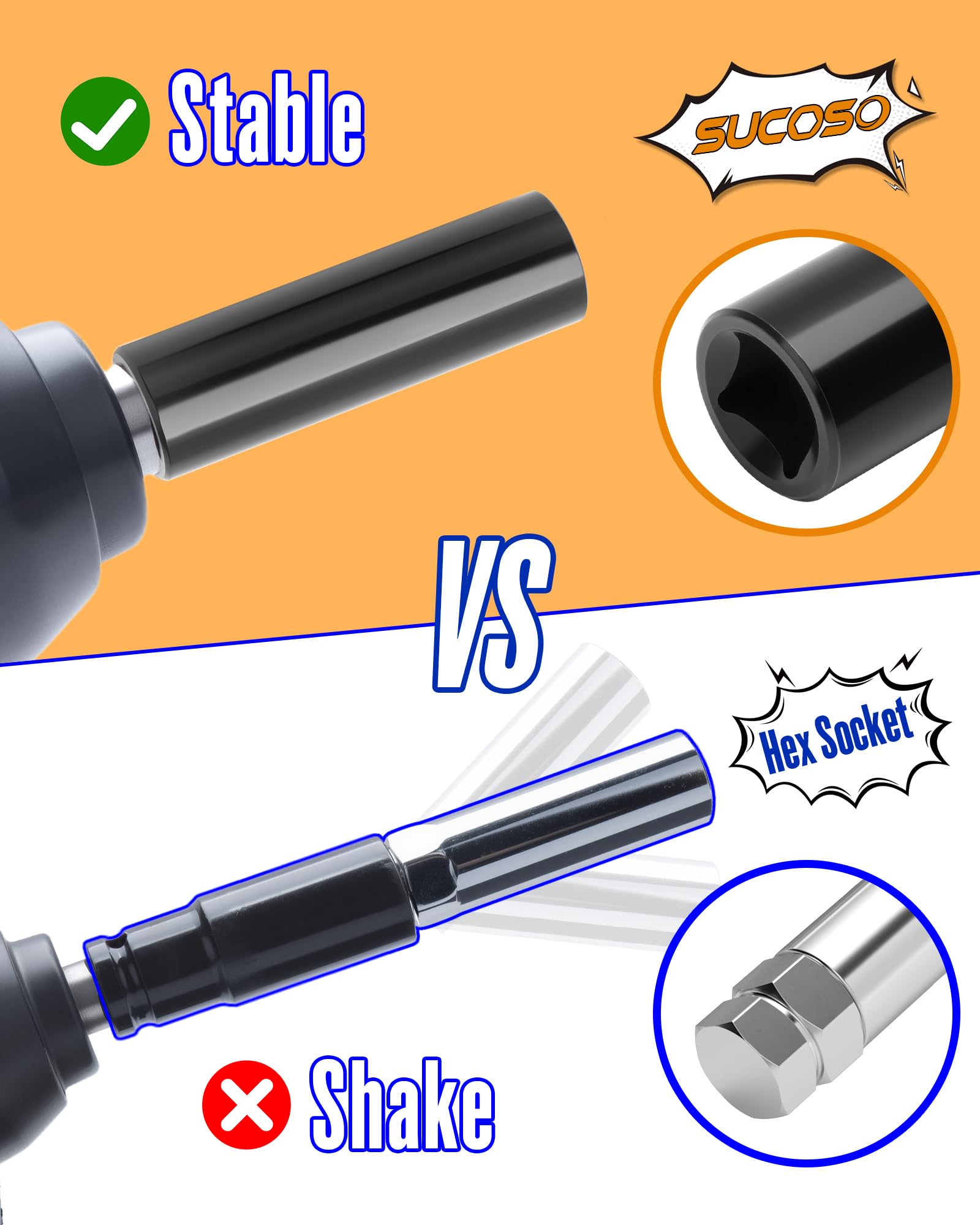 SUCOSO thin-walled socket profile side view for wheel-protecting access benefit