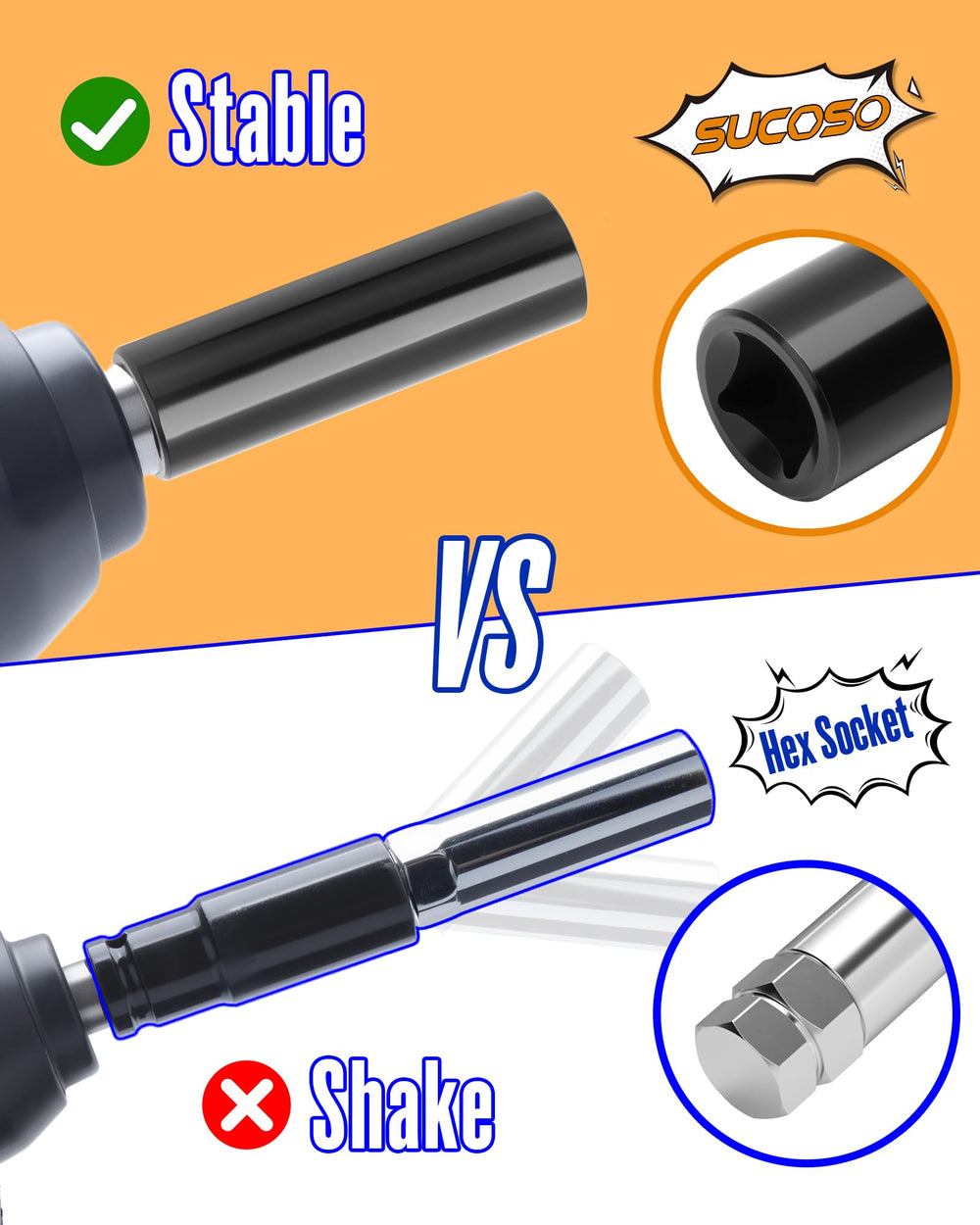 SUCOSO thin-walled socket profile side view for wheel-protecting access benefit