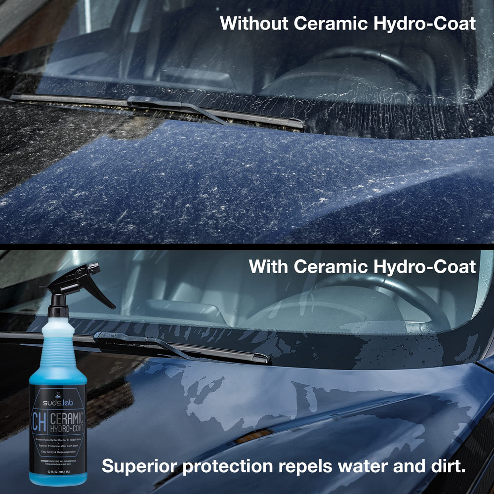 suds.lab coated wheel and tire demonstrating reduced road spray and grime