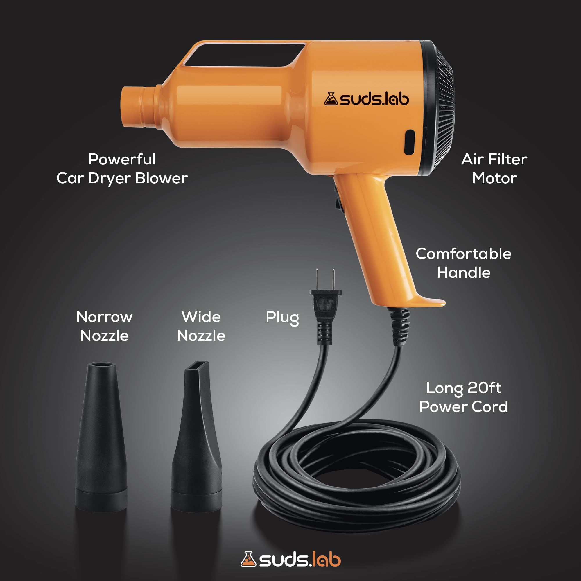 suds.lab compact unit beside a ruler for portable storage and scale