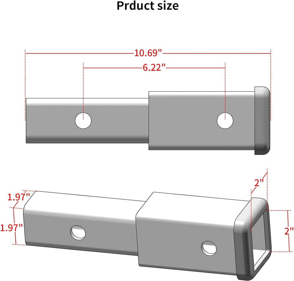 Sulythw extender beside measuring tape showing 6-1/4 inch extension for accurate fit
