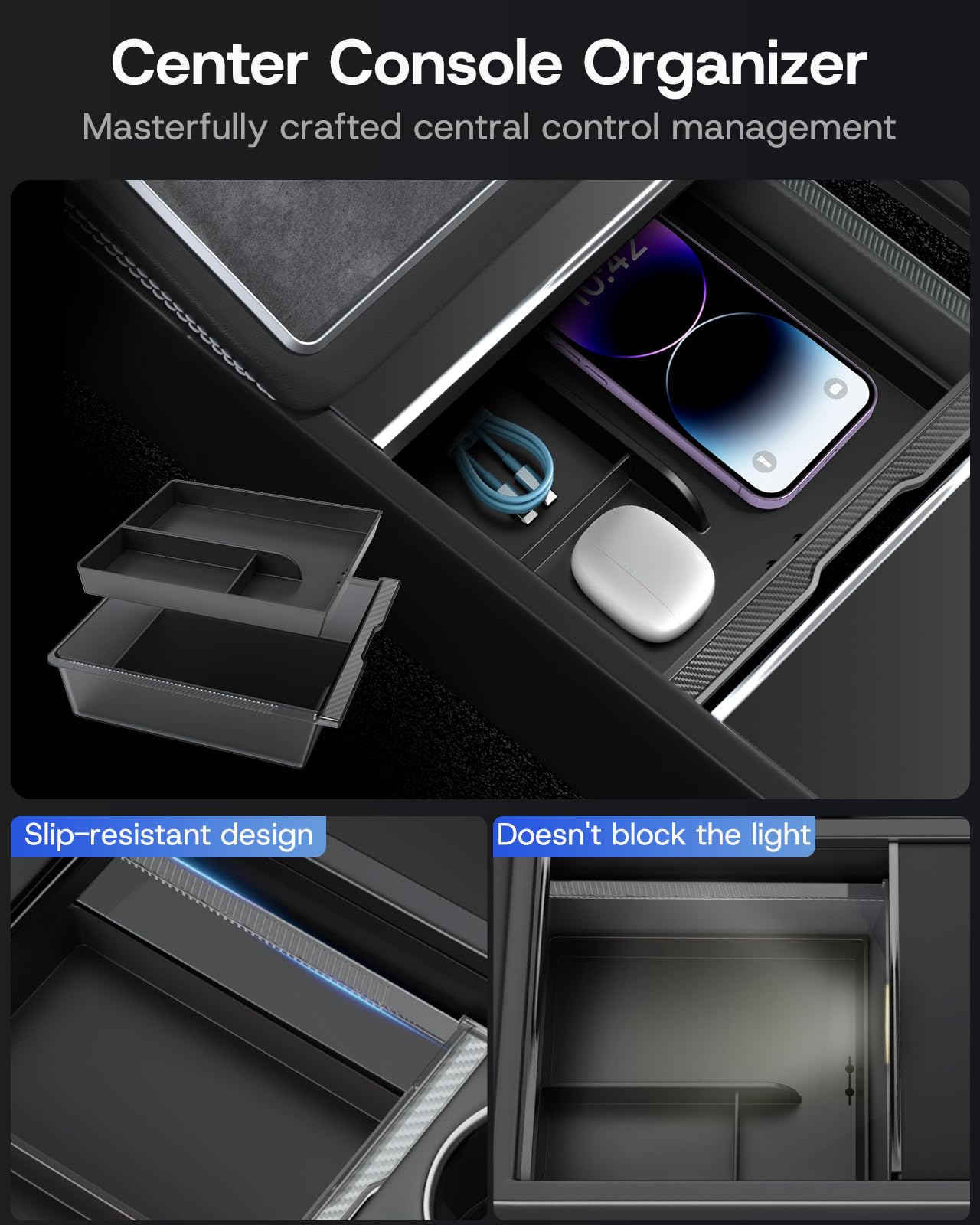 SUMK sunglasses holder close-up protecting lenses and saving armrest space