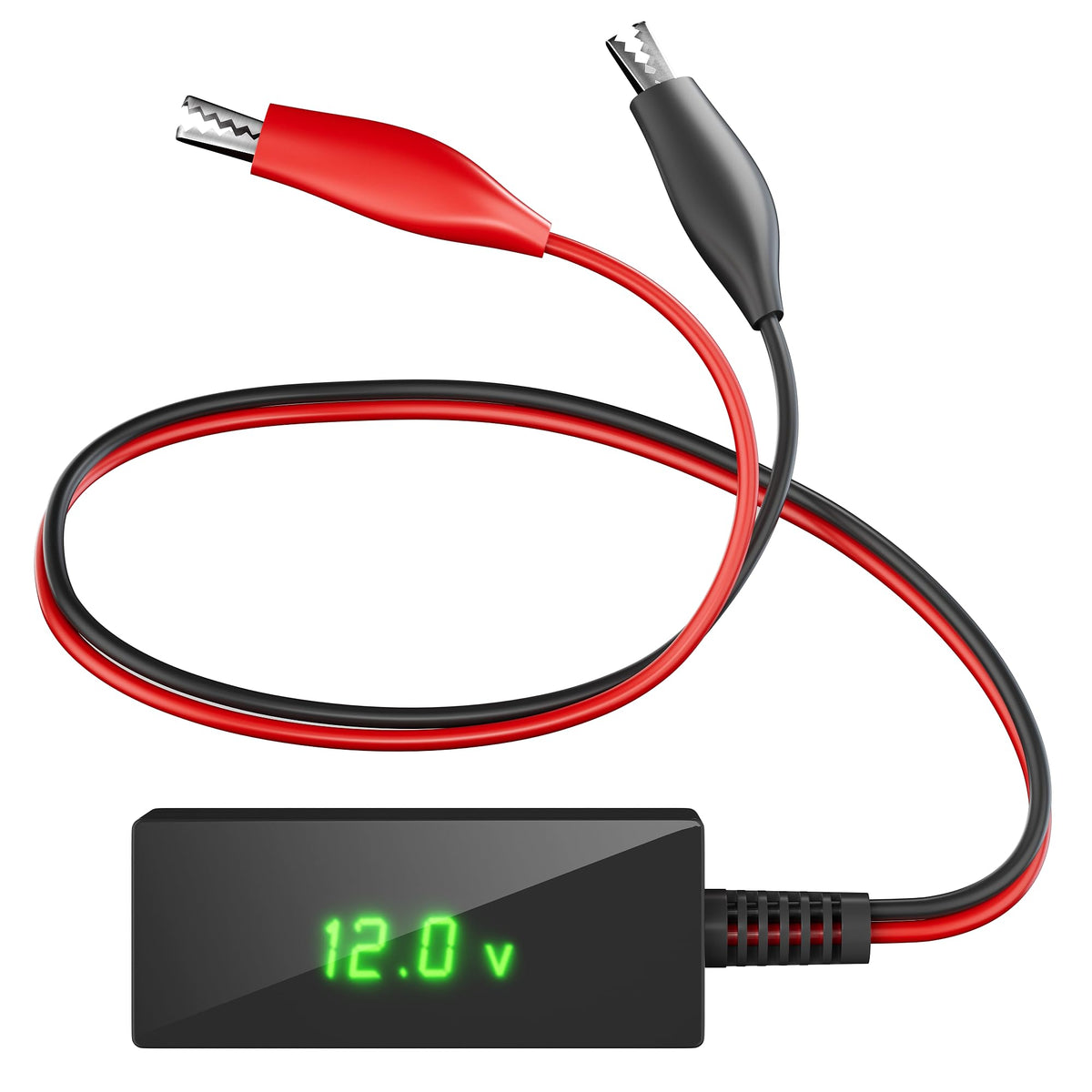 SUNAPEX front view of volt tester showing compact body and connectors, enabling quick checks