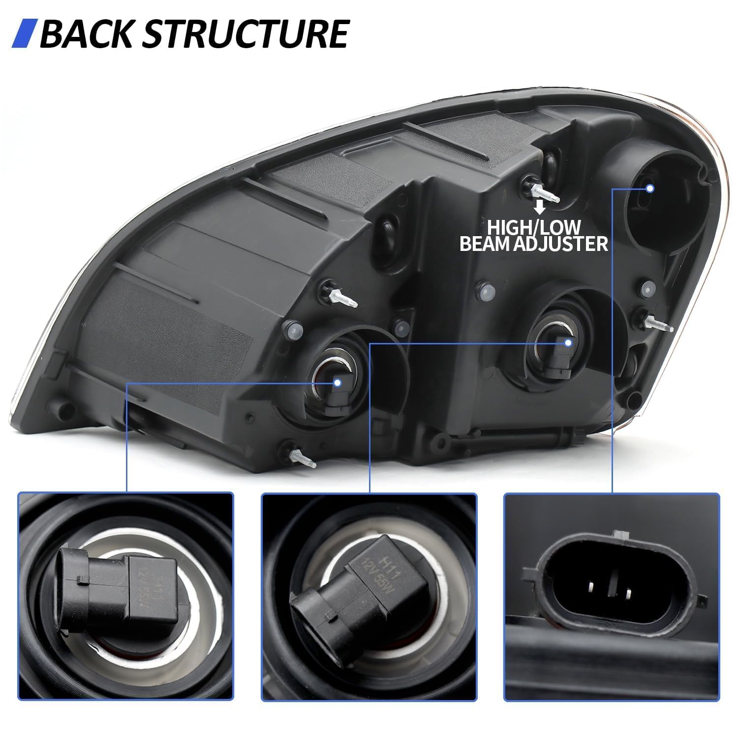 Sunhua chrome housing detail highlighting reflective finish and enhanced light delivery