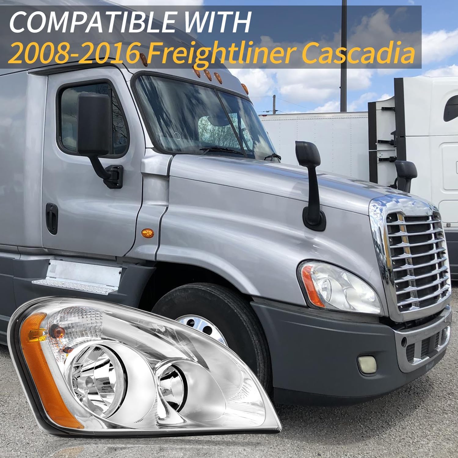 Sunhua headlight held by hand for scale showing full-size fit and easy comparison for buyers