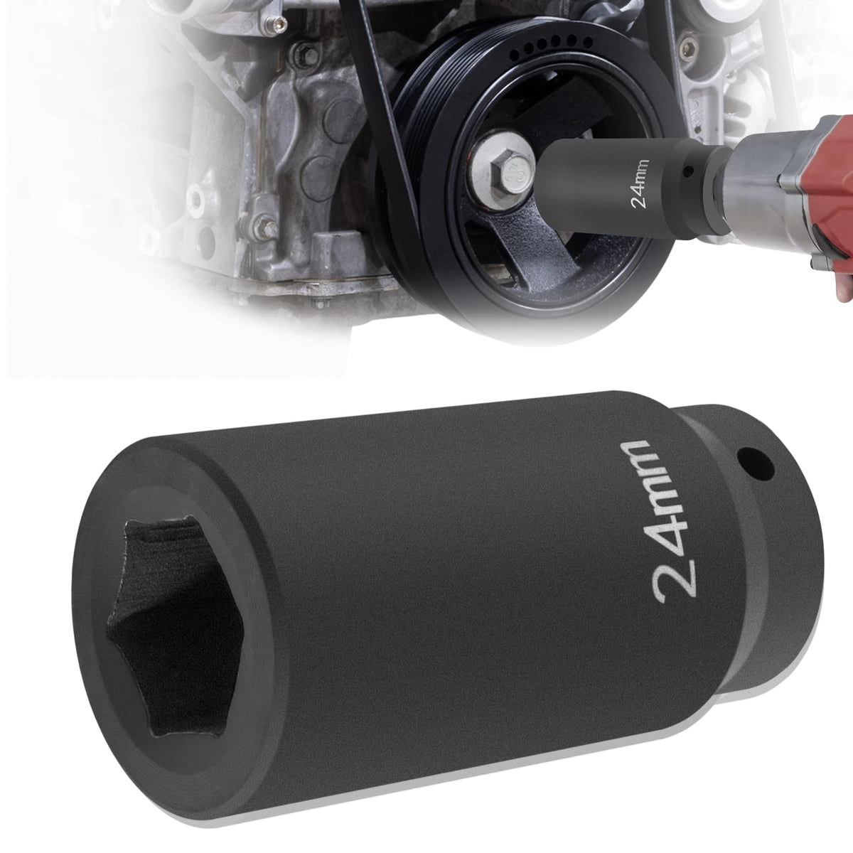 Sunluway 77070 front view showing socket head and impact-ready finish for secure bolt removal