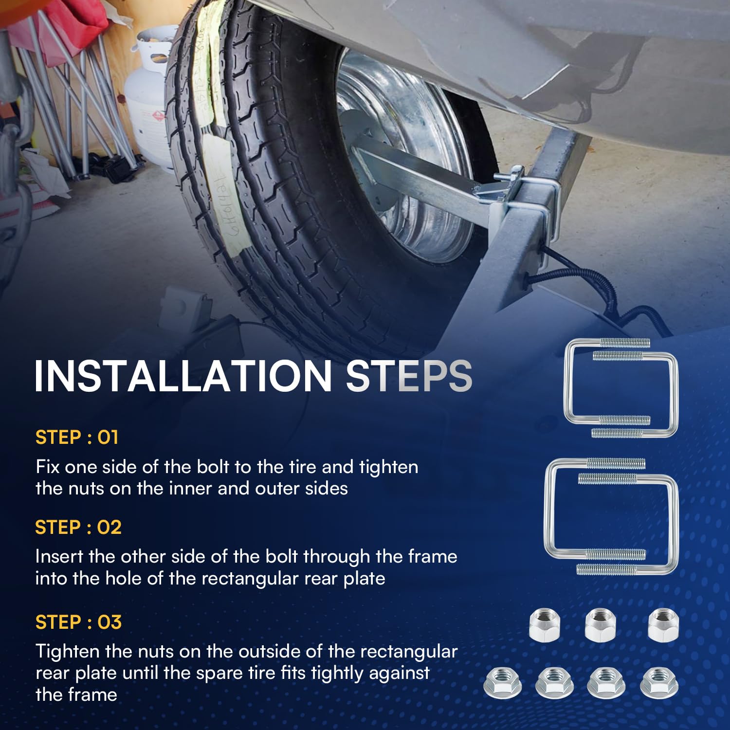 Sunluway bracket mounted on trailer frame providing tight, secure fit benefit