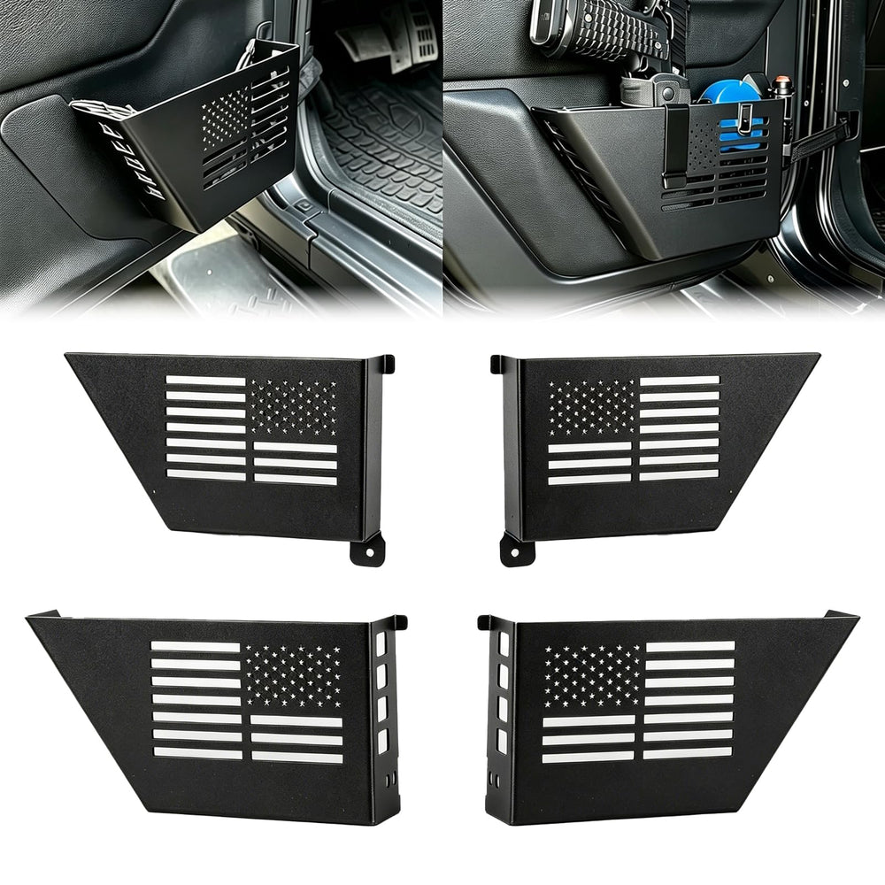 SUNPIE front door metal pocket showing clean fit and added storage benefit