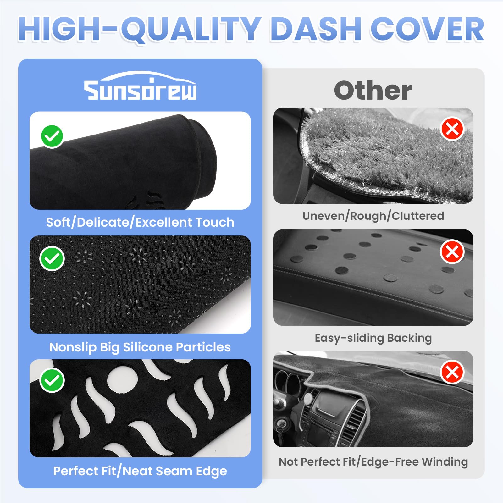 Sunsdrew side profile showing contour fit along windshield for reduced reflections