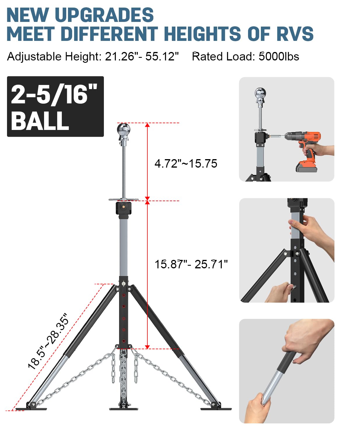 SUNSHINE FARMRE close-up of 2-5/16" ball connection demonstrating secure hitch interface