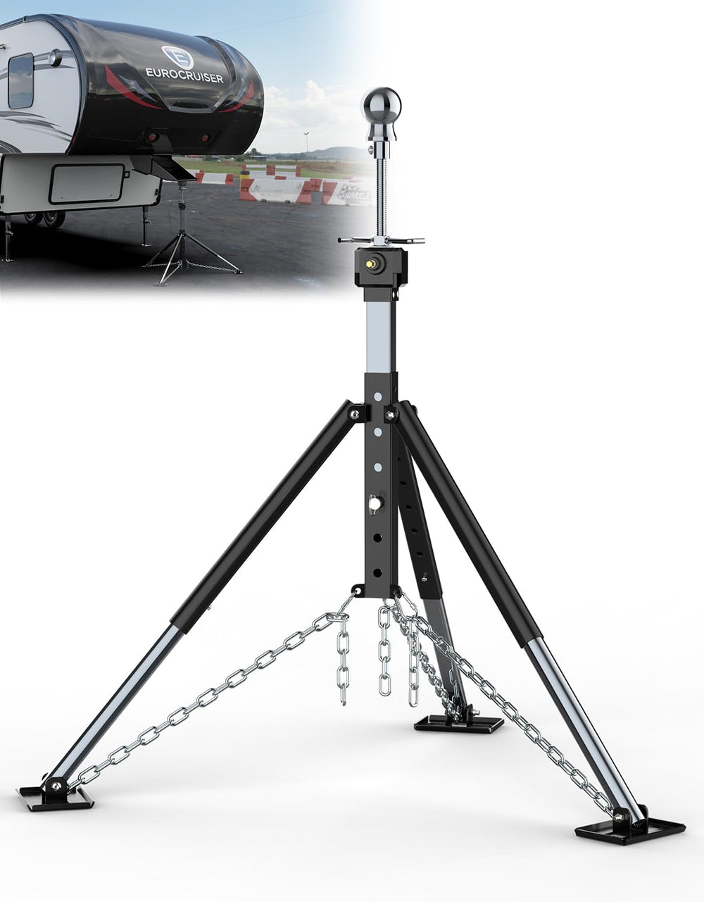 SUNSHINE FARMRE front profile tripod stabilizer showing sturdy frame and easy setup