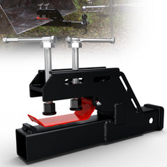 SUNSHINE FARMRE front-mounted hitch on bucket showing secure fit and quick attachment