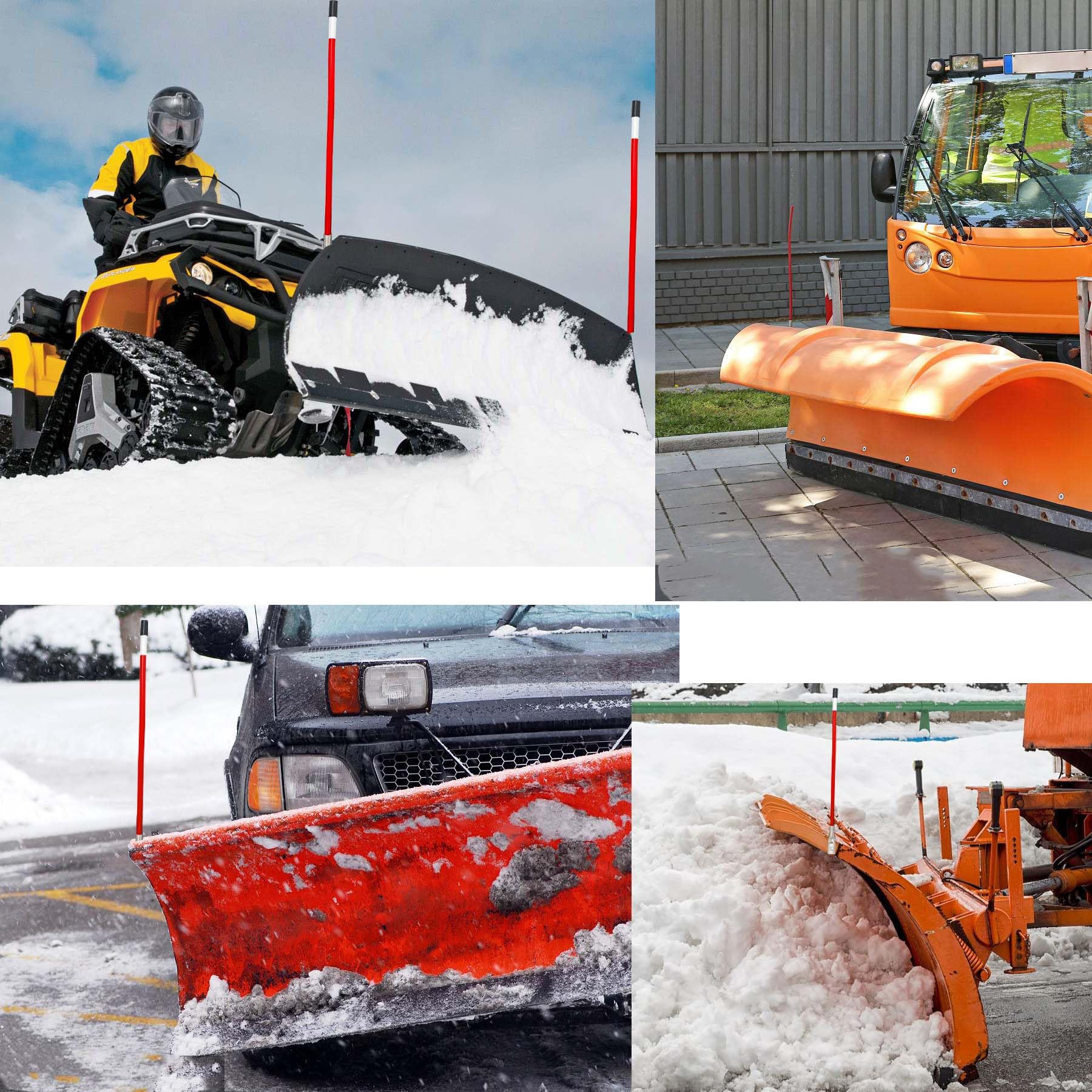 SUONE marker in use on snowy roadside showing guidance and visibility benefit