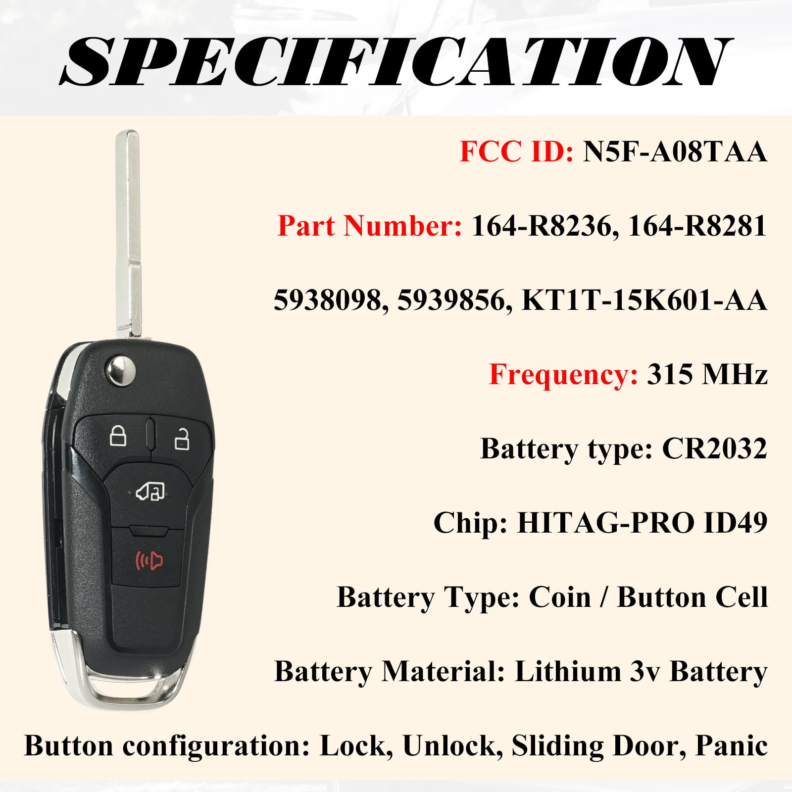 SUPALAND battery pre-installed inside fob for immediate programming ability