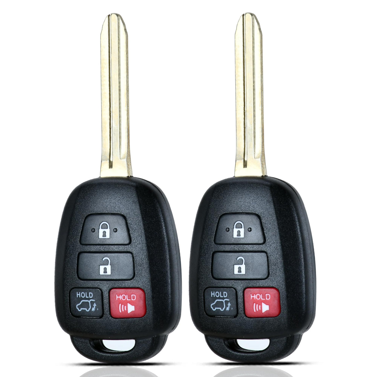 SUPALAND front view of two 4-button remotes showing OEM match and convenience