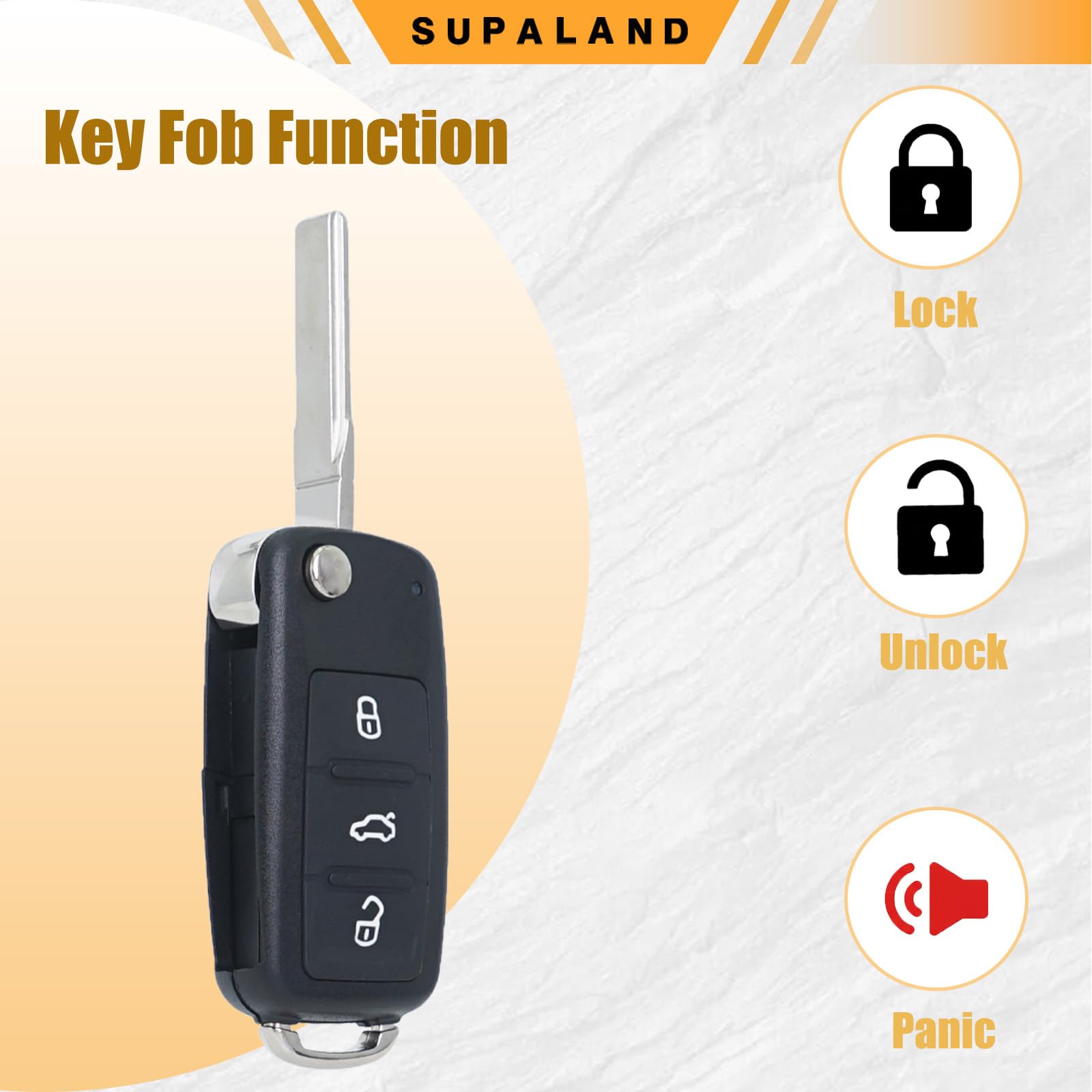SUPALAND remote inserted near ignition to show potential in-car placement and use