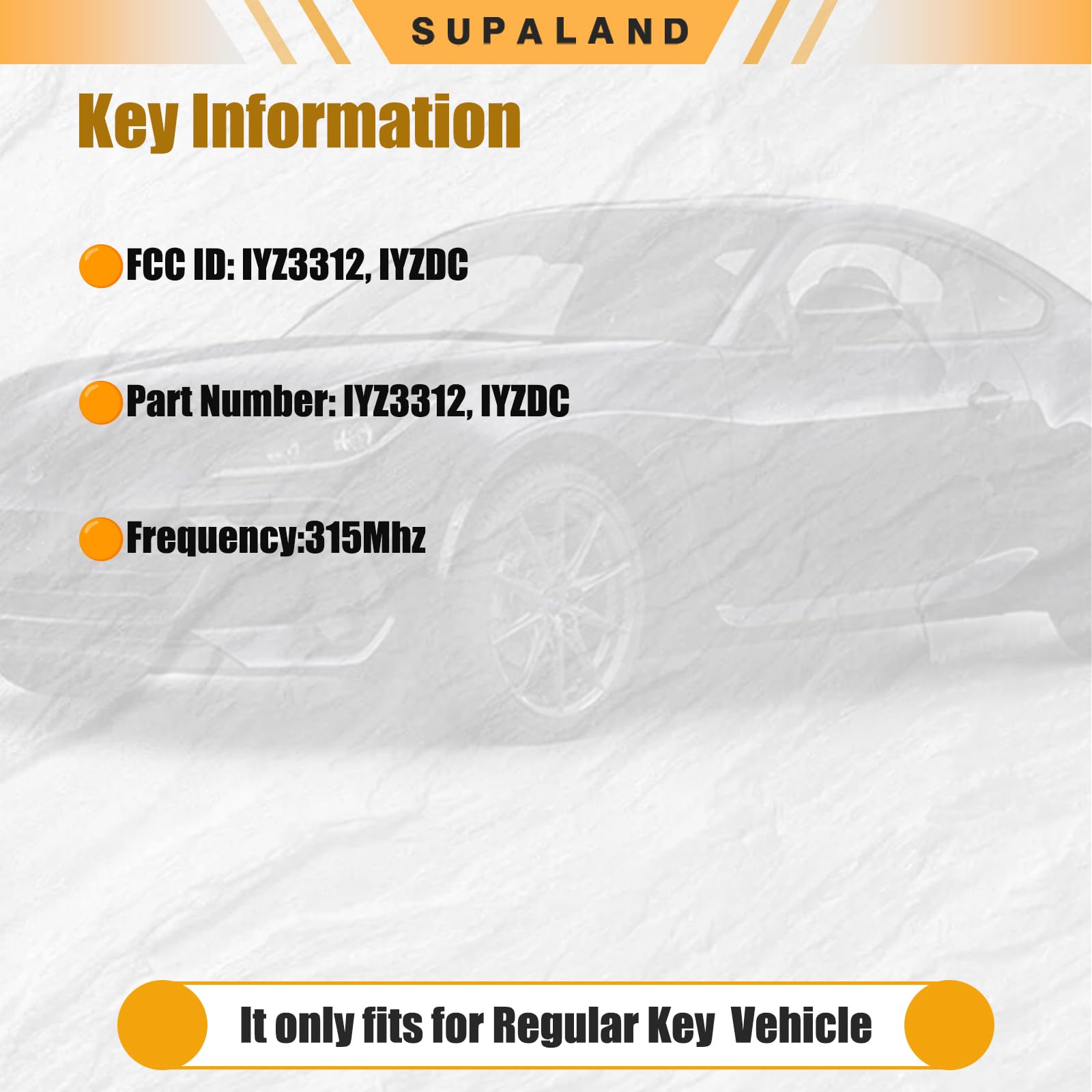SUPALAND rear view of key fob showing casing and model markings for confirmation