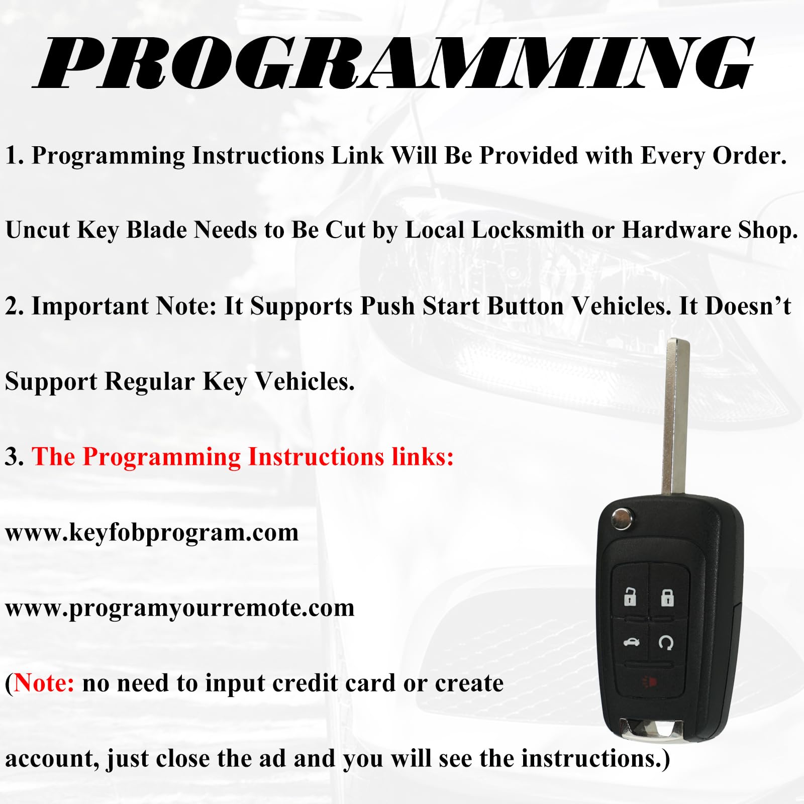 SUPALAND programming instructions sheet included for quick vehicle setup benefit