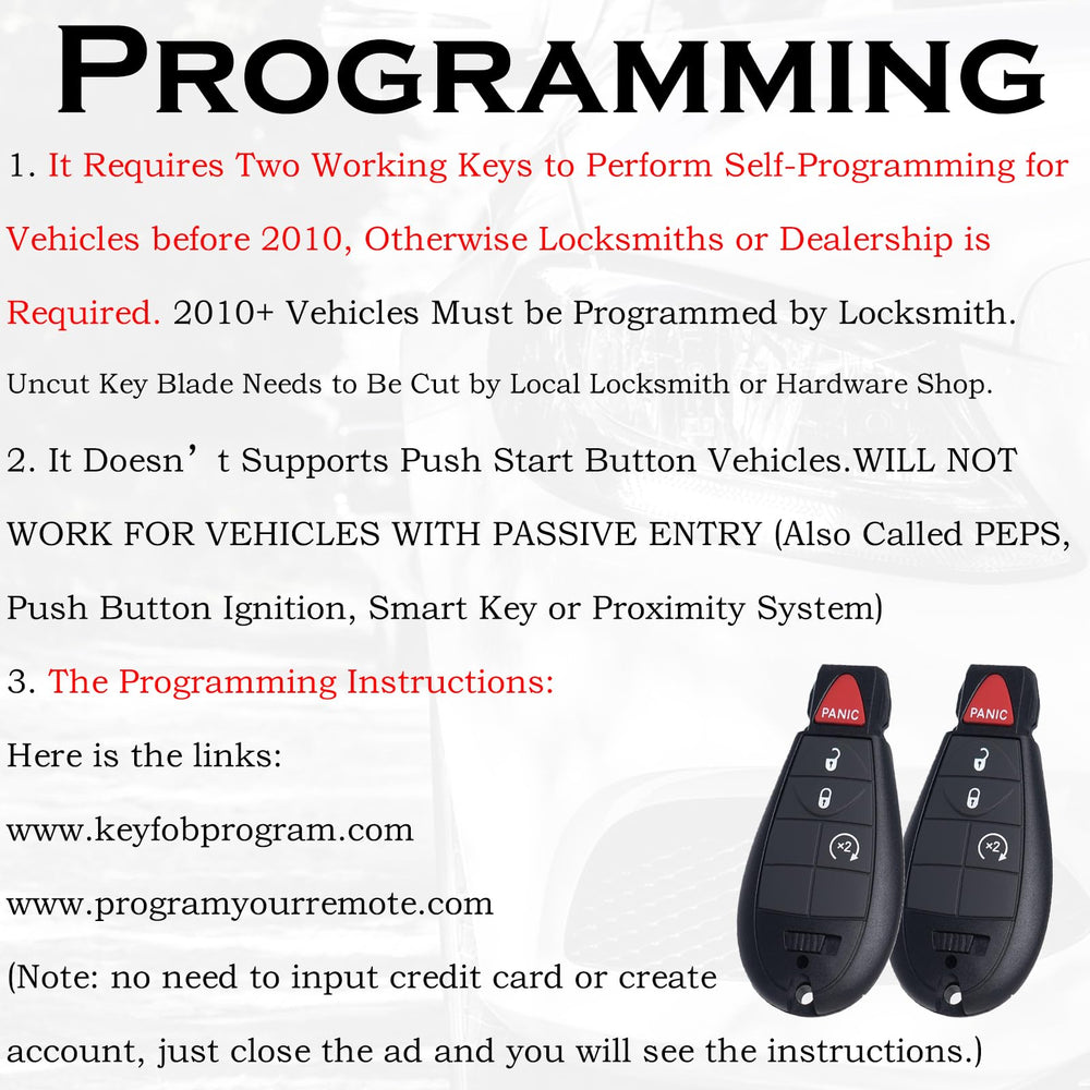 SUPALAND unboxed two-pack of key fobs, ready-to-program replacements included