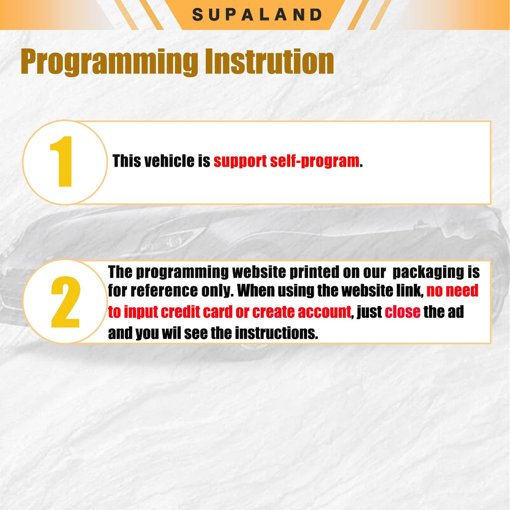 SUPALAND retail packaging with printed programming links aids user setup