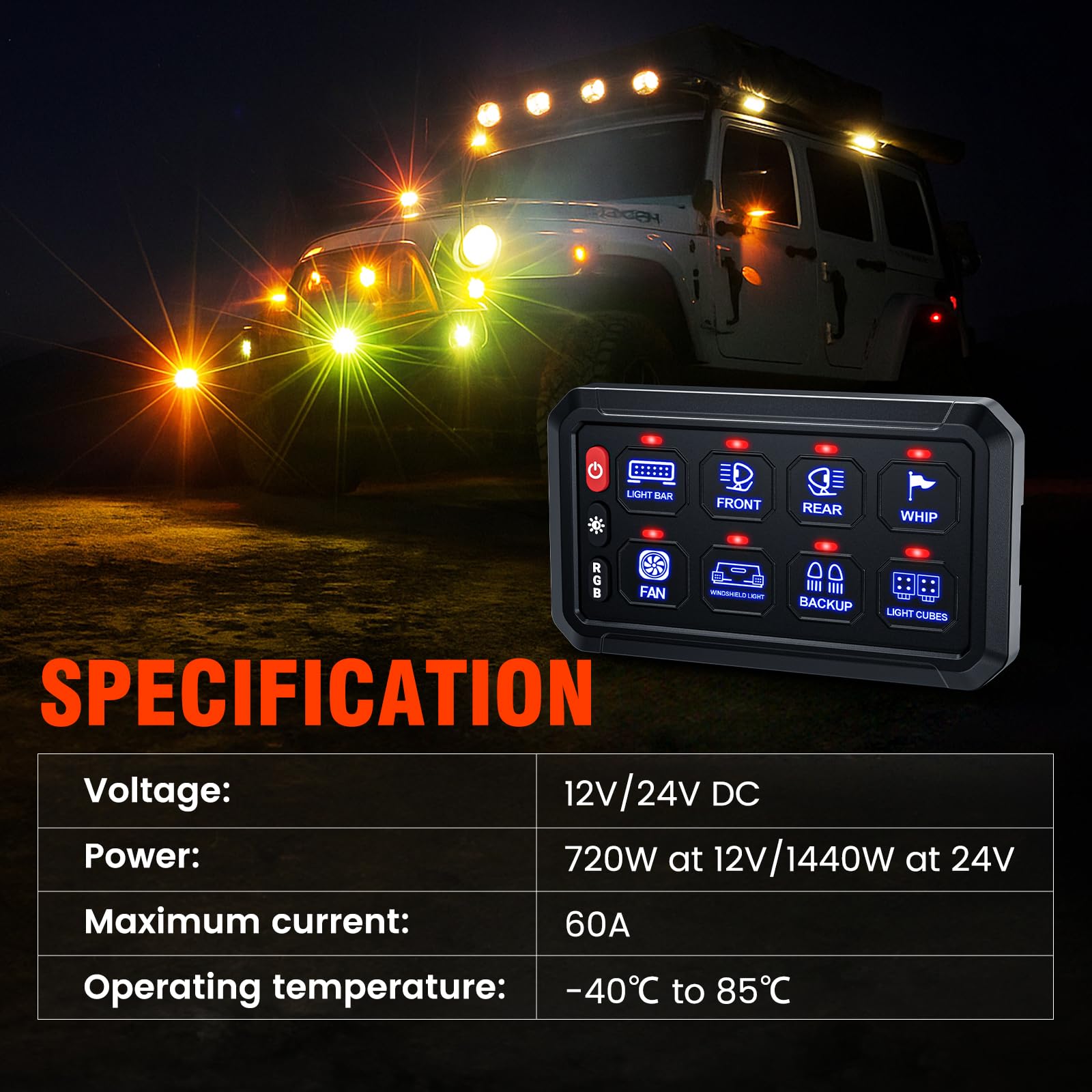 SUPAREE mounted in truck dashboard providing tidy accessory control benefit