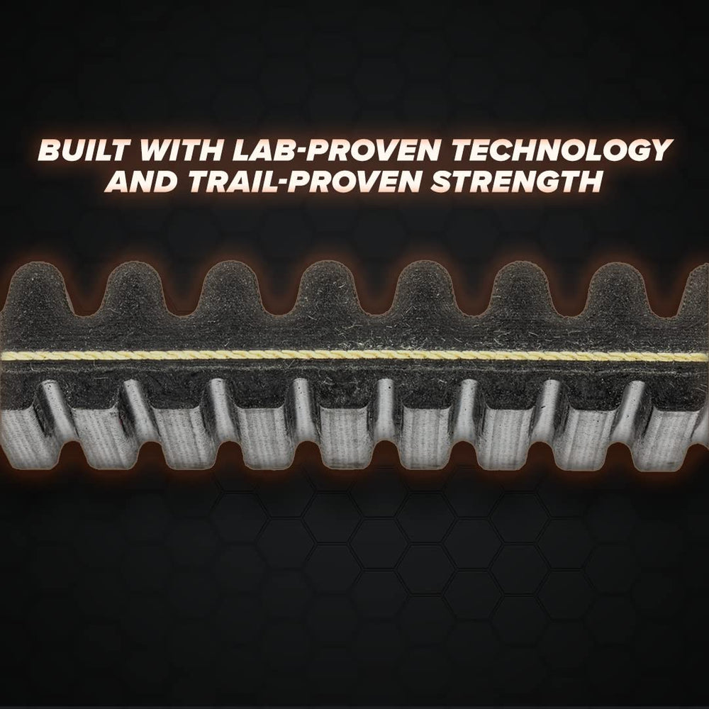 SuperATV belt sidewall detail showing precision grind for smooth engagement
