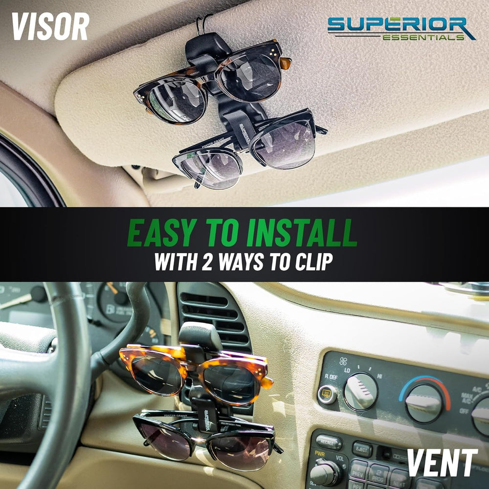 SUPERIOR ESSENTIALS vent clip attached to car vent offering alternate mounting option