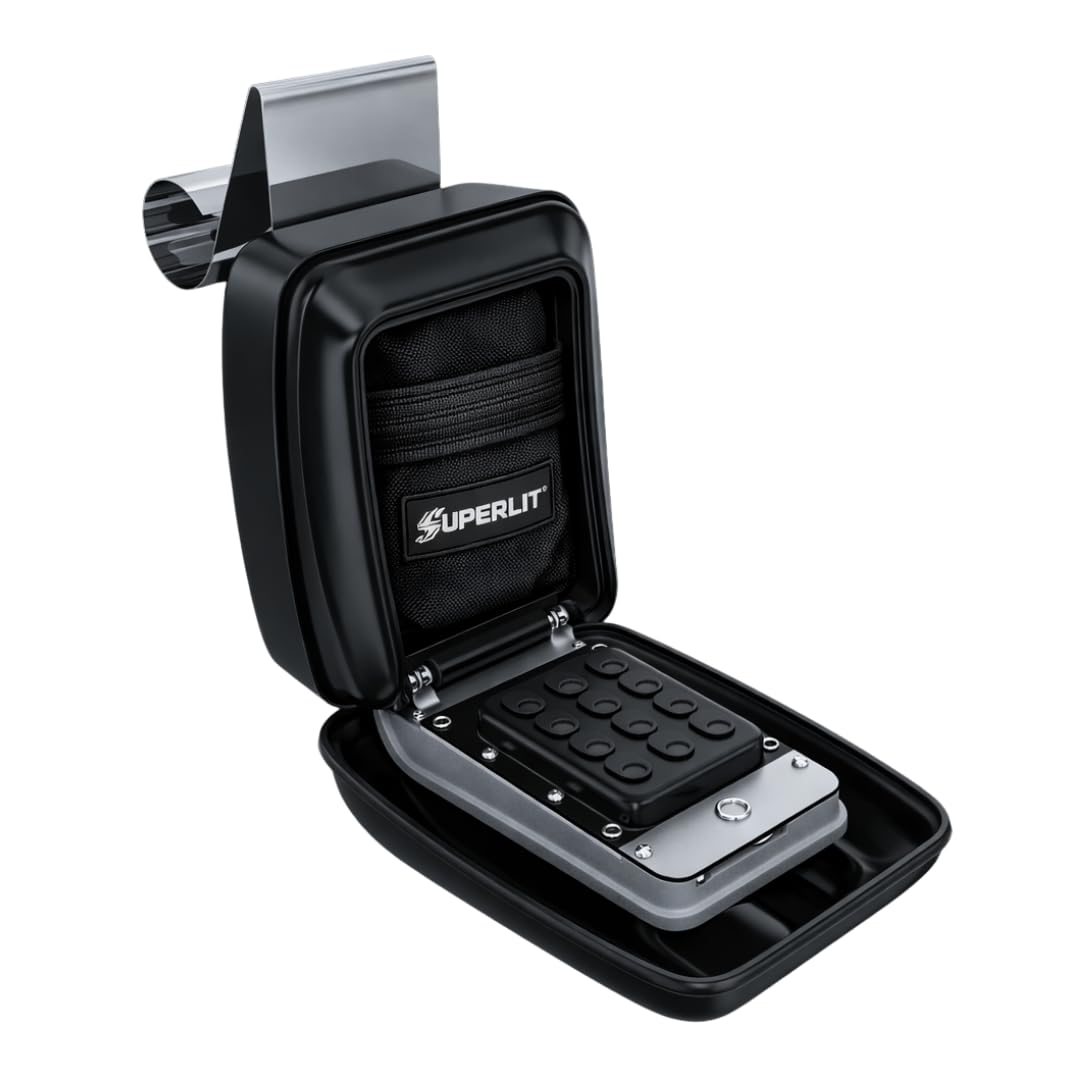 SUPERLIT size comparison with credit card showing fit and convenience