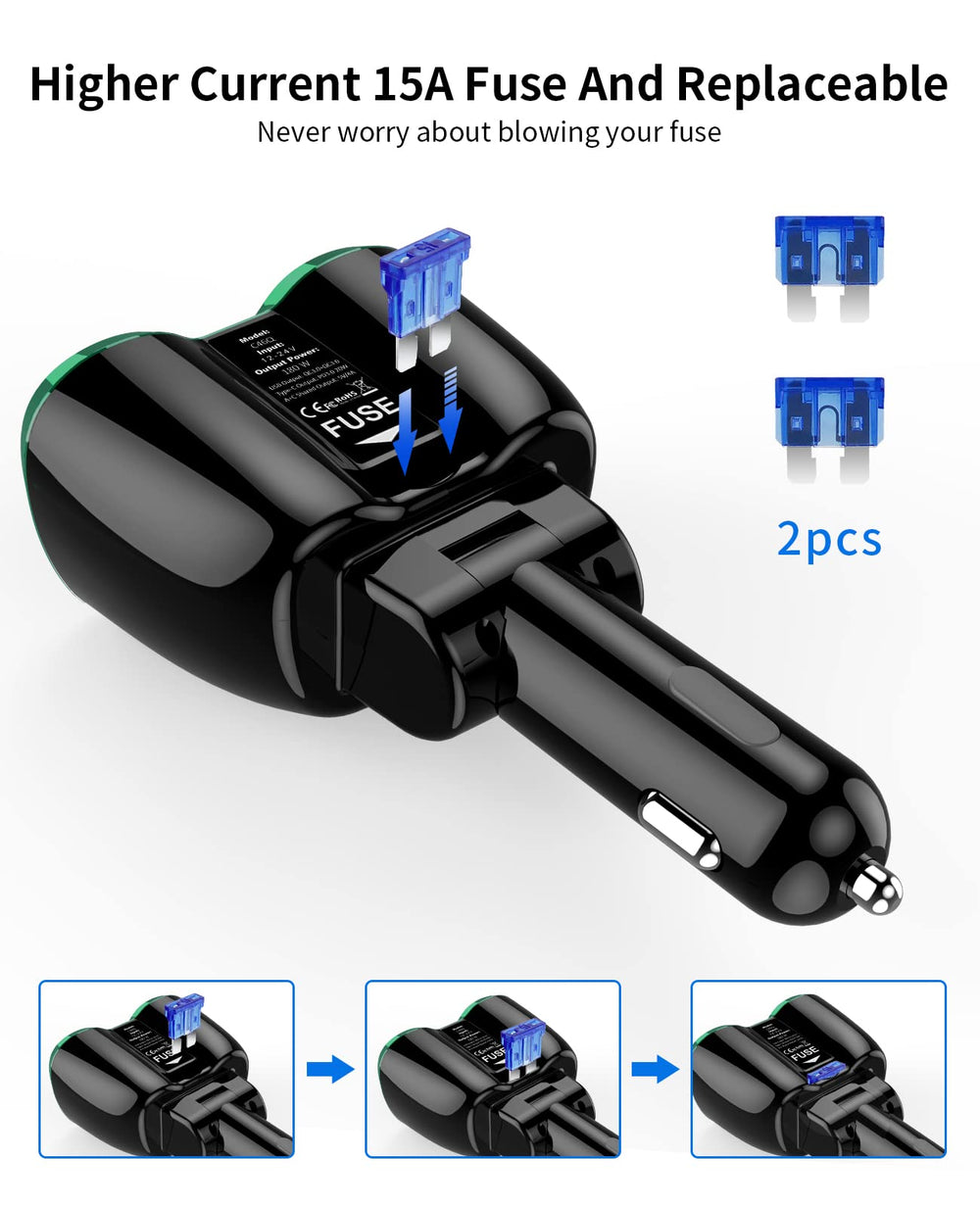 SUPERONE mounted in car next to dashboard, keeps devices powered on the go