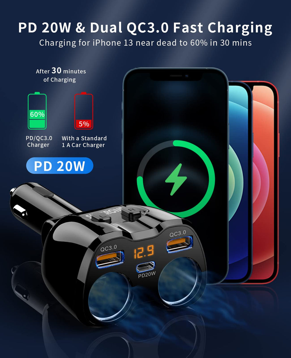 SUPERONE LED voltage display closeup providing clear battery monitoring benefit